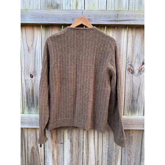 Vintage Brown Ribbed Knit Cardigan - Picture 6 of 9